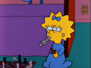 This is the Avatar Image for the Maggie Simpson (The Simpsons) AI Voice and Text to Speech Generator